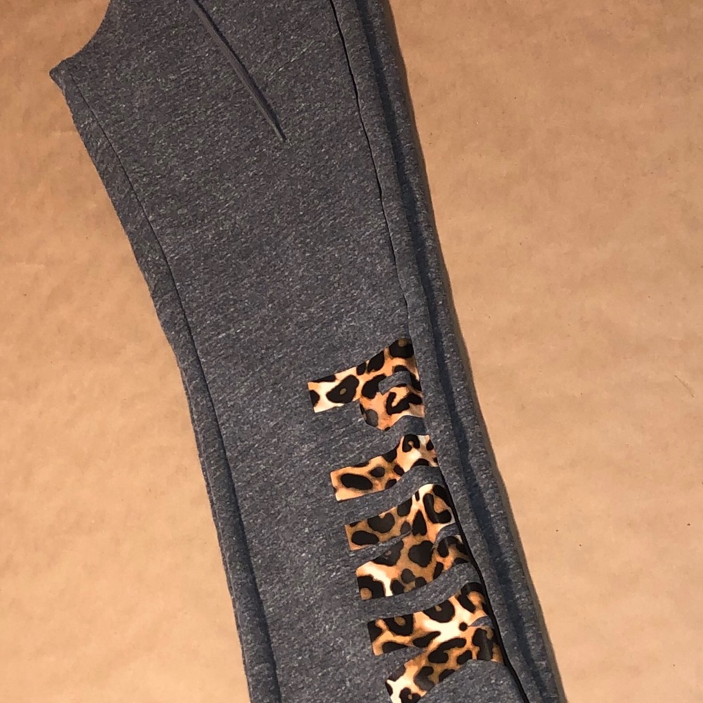 PINK LEOPARD SWEATPANTS